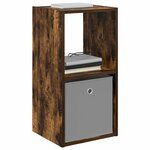 vidaXL Table de chevet avec tiroir 2 Pièces Chêne fumé 35 x 32 x 68 5 cm
