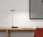 Luminaire de bureau LED rubia col. vario, régl., port USB argenté MAUL