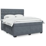 vidaXL Sommier à lattes de lit et matelas Gris foncé 180x200cm Velours