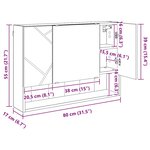 vidaXL Armoire Miroir Noir 80 x 17 x 55 cm Bois d'ingénierie