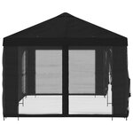 vidaXL Gazebo avec murs latéraux 6 x 3 m Noir Polyester et Acier 190