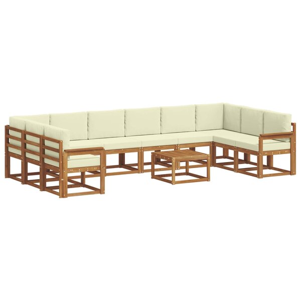 vidaXL Ensemble de canapés d'extérieur 11 Pièces Naturel et Crème