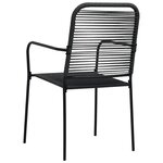 vidaXL Ensemble à manger de jardin 3 Pièces noir verre et acier