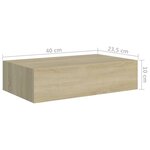 vidaXL Étagère à tiroir murale chêne 40x23 5x10 cm MDF