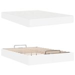 vidaXL Cadre de lit avec matelas Blanc pur 160 x 200 cm Faux cuir