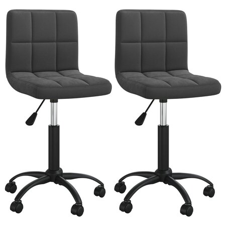 vidaXL Chaises pivotantes à manger lot de 2 noir velours