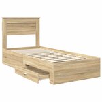 vidaXL Cadre de lit Chêne Sonoma 90 x 190 cm Bois d'ingénierie