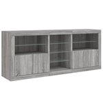vidaXL Buffet avec lumières LED sonoma gris 162x37x67 cm