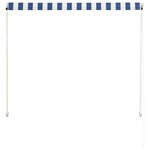 vidaXL Auvent rétractable 150x150 cm Bleu et blanc