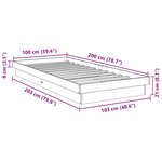 vidaXL Cadre de lit sans matelas 100x200 cm bois massif de chêne