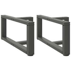 vidaXL Pieds de table basse en T  2 pièces  anthracite  60 x 25 x (30-31) cm  acier
