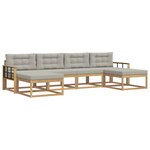 vidaXL Ensemble de canapés d'extérieur 6 Pièces Blanc et gris clair