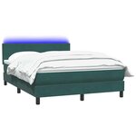 vidaXL Sommier à lattes de lit et matelas et LED vert foncé 160x210cm velours