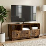 vidaXL Meuble TV Chêne fumé 102 x 34 5 x 50 cm Bois d'ingénierie