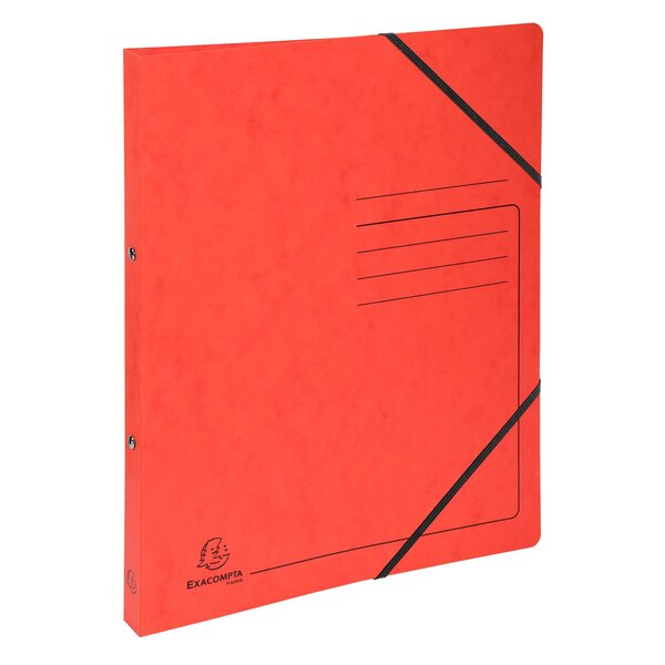 Classeur 2 Anneaux 15mm Carte Lustrée Imprimée - A4 - Rouge - X 10 - Exacompta