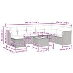 vidaXL Salon de jardin avec coussins 9 Pièces beige résine tressée