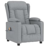 vidaXL Fauteuil de massage Gris clair Tissu