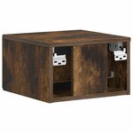 vidaXL Cabinet de chevet mural 2 Pièces Chêne fumé 34 5 x 33 x 20 cm