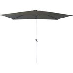 Parasol aluminium avec manivelle 3x2m tilt gris