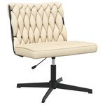 vidaXL Chaise pivotante de bureau Crème Tissu