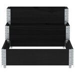 vidaXL Lit surélevé à 3 niveaux noir 120x80 cm bois de pin massif