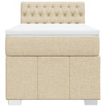vidaXL Sommier à lattes de lit et matelas Crème 90x190 cm Tissu