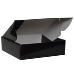 Boîte d'emballage rectangulaire en carton noir brillant 42 x 31 x 15.5 cm