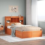 vidaXL Cadre de lit sans matelas cire marron 120x190cm bois pin massif