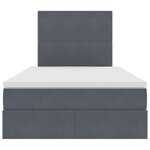 vidaXL Lit avec rangement et matelas Gris foncé 120 x 190 cm Velours