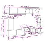 vidaXL Ensemble meuble TV 5 Pièces Gris Sonoma Bois d'ingénierie