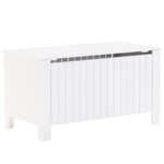 vidaXL Boîte de rangement avec couvercle RANA blanc bois massif de pin