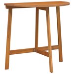 vidaXL Table de jardin pliante demi-ronde 78x46x75 cm en bois massif d'acacia