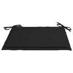 vidaXL Chaises à manger lot de 4 avec coussins noir Bois teck solide
