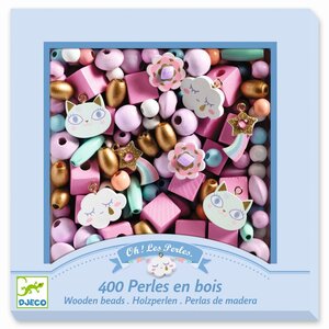 Djeco DJ09823 - Perles en bois arc en ciel