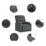vidaXL Fauteuil inclinable électrique Gris foncé Tissu