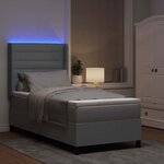 vidaXL Lit à ressort LED avec matelas Gris clair 80 x 200 cm tissu