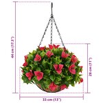 vidaXL Fleurs artificielles Rosé 33 x 33 x 44 cm PE et acier