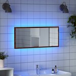vidaXL Miroir de salle de bain à LED chêne marron bois d'ingénierie