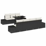 vidaXL Ensemble de canapé de jardin 8 Pièces Noir  Crème 100 x 55 x 73 cm