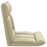 vidaXL Fauteuil de sol ajustable Crème Simili cuir
