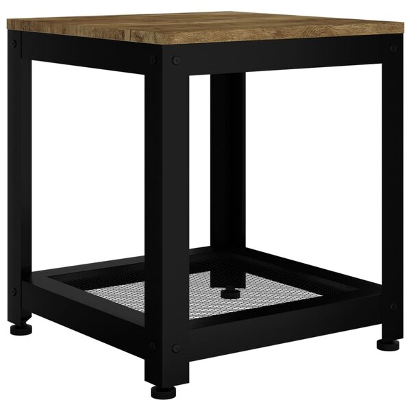 vidaXL Table d'appoint Marron foncé et noir 40x40x45 cm MDF et fer