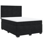 vidaXL Sommier à lattes de lit et matelas Noir 160x200 cm Velours
