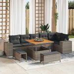 vidaXL Ensemble de canapé de jardin 9 Pièces Gris 100 x 100 x 71 cm