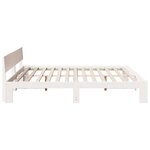 vidaXL Cadre de lit Blanc 200 x 200 cm Bois de pin massif