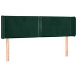 vidaXL Tête de lit à LED Vert foncé 147x16x78/88 cm Velours