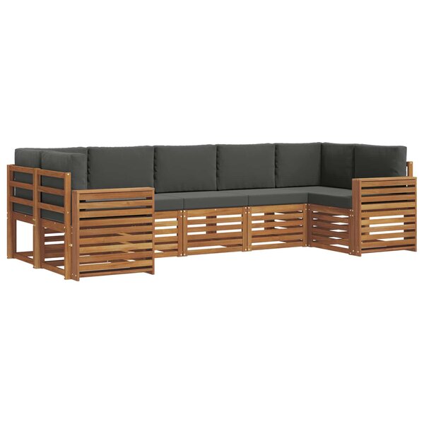 vidaXL Ensemble de canapé d'angle 7 Pièces Naturel et Anthracite