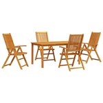 vidaXL Ensemble de salle à manger pour jardin 5 pc Marron