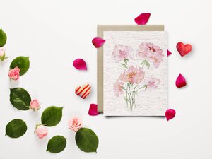 Carte à planter simple bouquet de fleurs