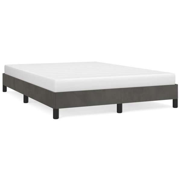 vidaXL Cadre de lit Gris foncé 140x190 cm Velours