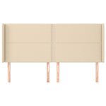 vidaXL Tête de lit avec oreilles Crème 203x16x118/128 cm Tissu